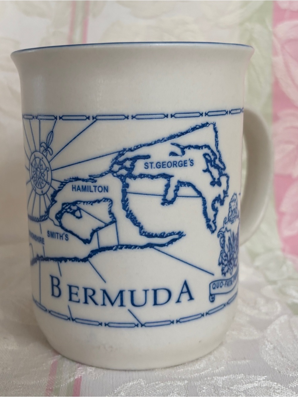Travel Souvenir Bermuda Blue & White Mug
